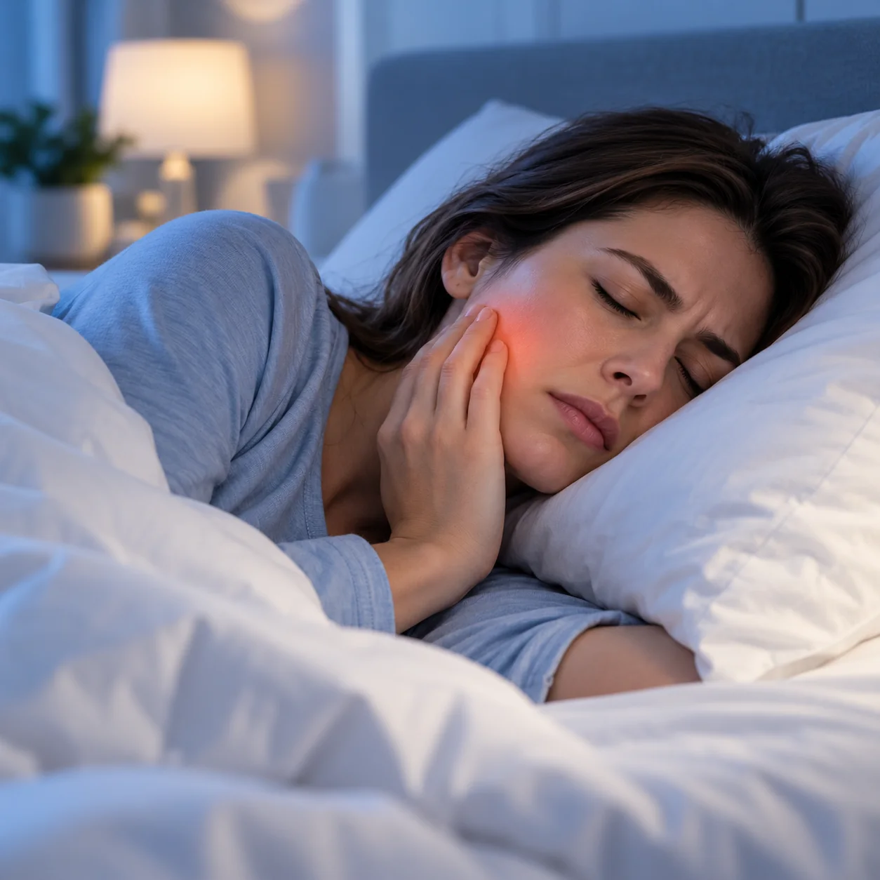apretar-mandibula-al-dormir-clinica-forex Mujer en la cama con dolor de dientes | Apretar la Mandíbula al Dormir | Dentista en Atocha | Clínica Forex